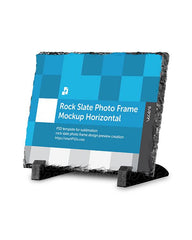 Rock Slate Photo Frame Mockup- Horizontal 3 Views