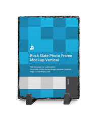 Rock Slate Photo Frame Mockup- Vertical 3 Views