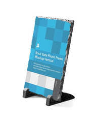 Rock Slate Photo Frame Mockup- Vertical 3 Views