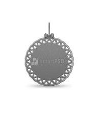 Round Doily with Triangle Lace Ceramic Ornament Sublimation Mockup