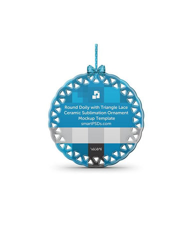 Round Doily with Triangle Lace Ceramic Ornament Sublimation Mockup