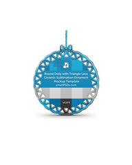 Round Doily with Triangle Lace Ceramic Ornament Sublimation Mockup