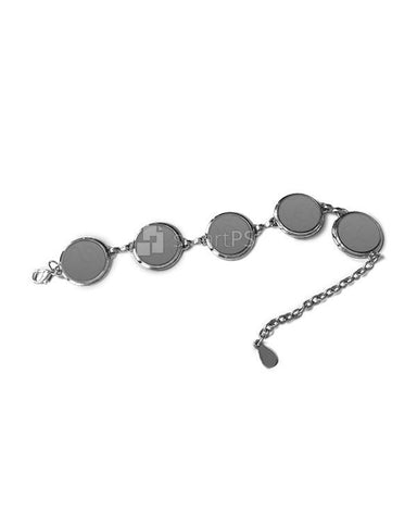 Bracelet with 5 round metal plates Design Mockup for 2d dye Sublimation