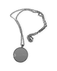 Round Metal Plate Necklace Mockup for Preview Design