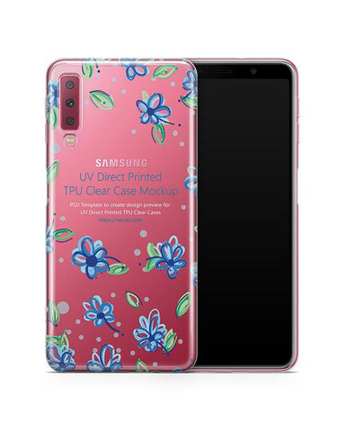 Samsung Galaxy A7 UV TPU Clear Case Mockup 2018