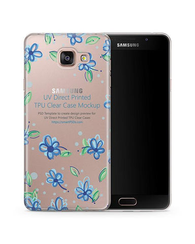 Samsung Galaxy A7 (2016) TPU Clear Mobile Case Design Mockup 2015