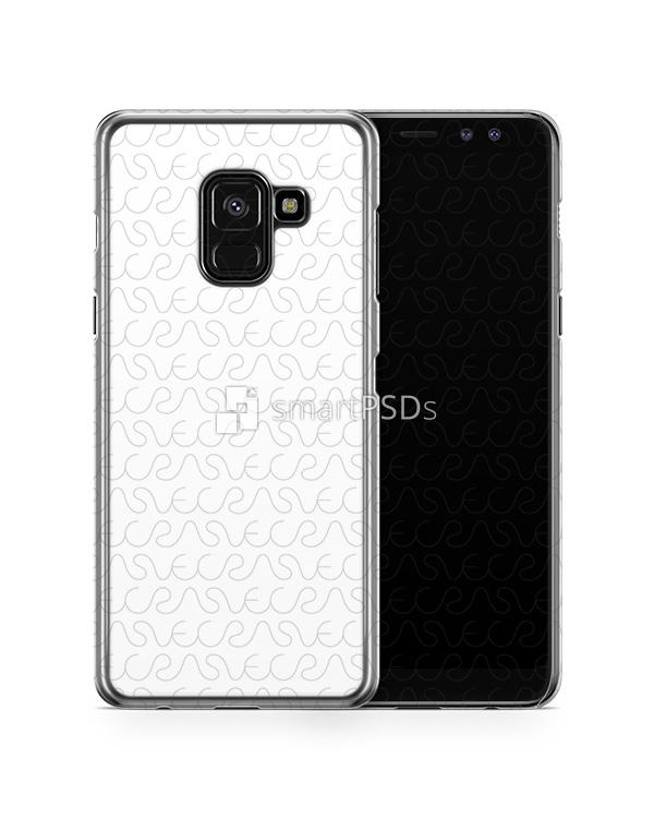 Samsung Galaxy A8 2018 2d PC Clear Case Design Mockup