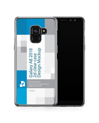 Samsung Galaxy A8 2018 2d PC Clear Case Design Mockup