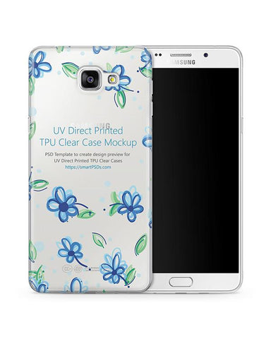 Samsung Galaxy A9 (2016) TPU Clear Mobile Case Design Mockup 2016