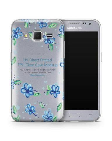 Samsung Galaxy Core Prime UV TPU Clear Case Design Mockup 2014