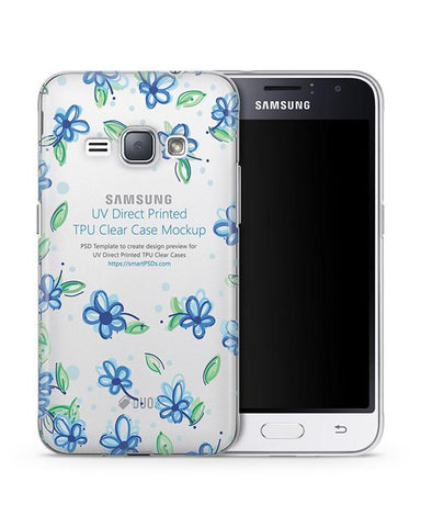 Samsung Galaxy J1 (2016) TPU Clear Mobile Case Design Mockup 2016