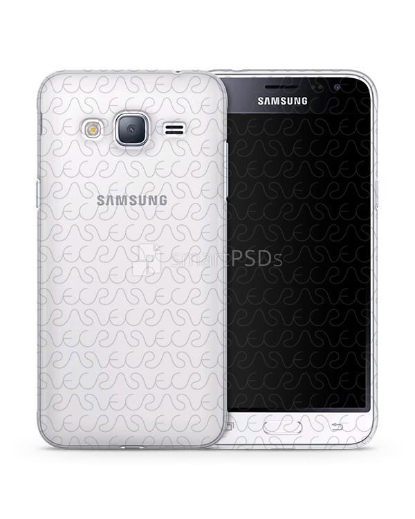 Samsung Galaxy J3 2016 TPU Clear Mobile Case Design Mockup 2016