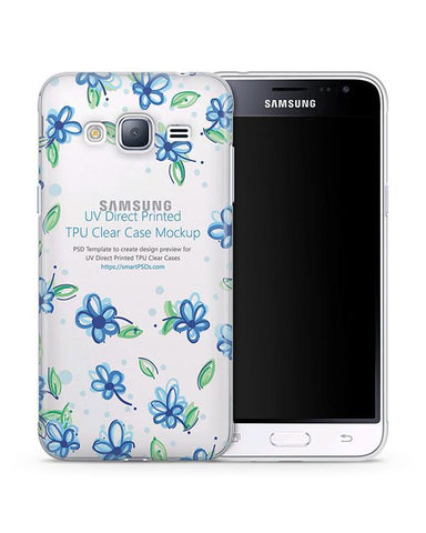 Samsung Galaxy J3 2016 TPU Clear Mobile Case Design Mockup 2016