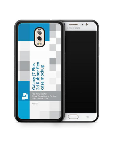 Samsung Galaxy J7 Plus 2d RubberFlex Case Design Mockup 2018