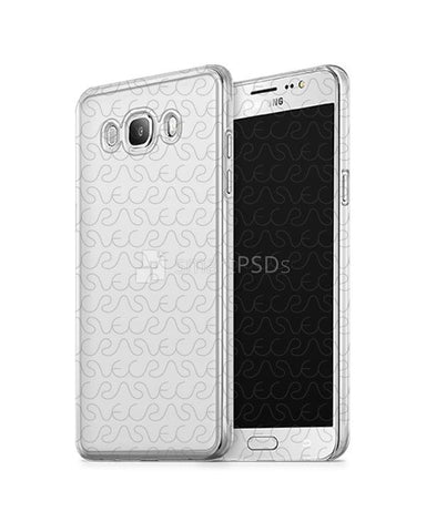 Samsung Galaxy J7 (2016) 2d Clear Mobile Case Design Mockup 2016-Angled