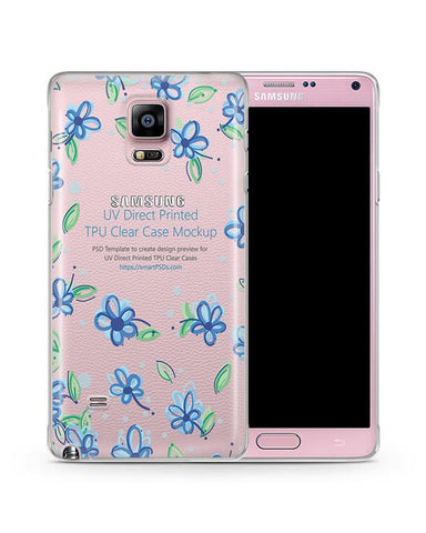 Samsung Galaxy Note 4 UV TPU Clear Mobile Case Design Mockup 2014