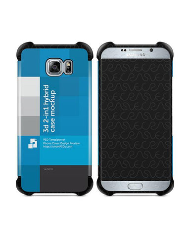 Samsung Galaxy Note 5 3d 2-in-1 Hybrid Mobile Case Design Mockup 2015