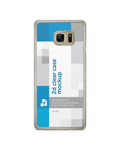 Samsung Galaxy Note 7 2d Clear Mobile Case Design Mockup 2016