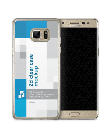 Samsung Galaxy Note 7 2d Clear Mobile Case Design Mockup 2016