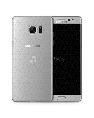 Samsung Galaxy Note 7 TPU Clear Mobile Case Design Mockup 2016