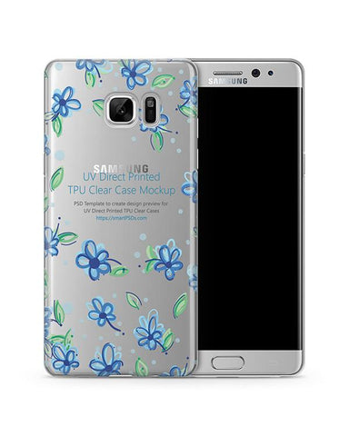 Samsung Galaxy Note 7 TPU Clear Mobile Case Design Mockup 2016