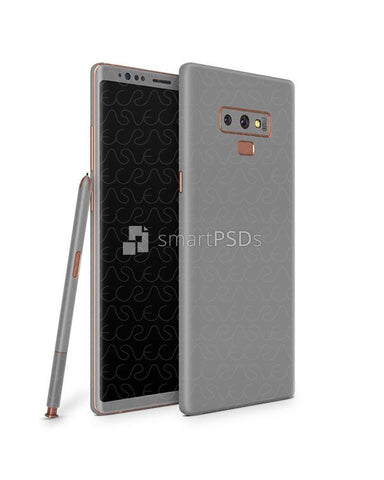 Samsung Galaxy Note 9 Vinyl Skin Design Mockup 2018 (Front-Back Angled)