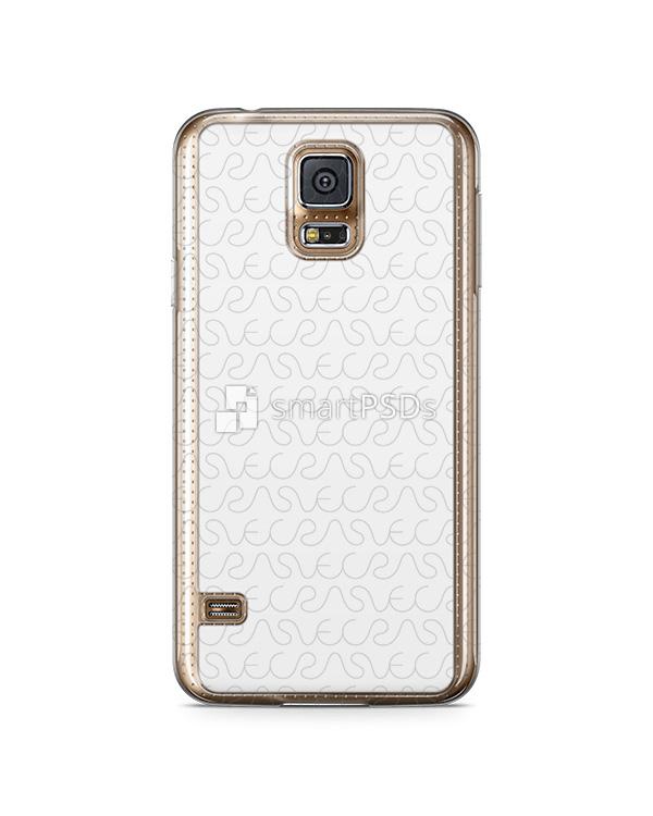 Samsung Galaxy S5 2d Flexi Clear Case Design Mockup