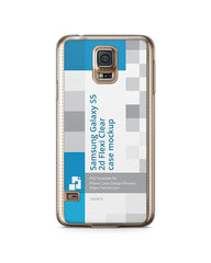 Samsung Galaxy S5 2d Flexi Clear Case Design Mockup