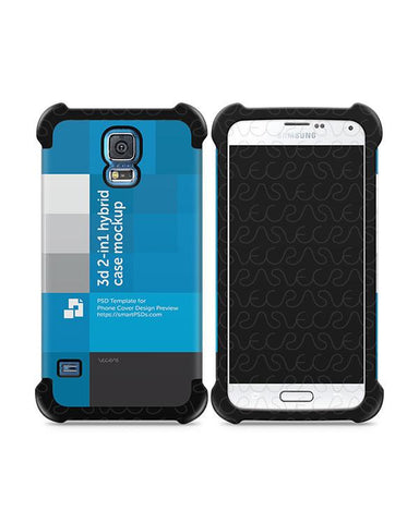 Samsung Galaxy S5 3d 2-in-1 Hybrid Mobile Case Design Mockup 2014