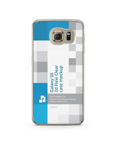 Samsung Galaxy S6 2d Flexi Clear Case Design Mockup 2015
