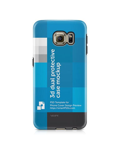 Samsung Galaxy S6 Edge 3d Dual Protective Mobile Case Design Mockup 2015