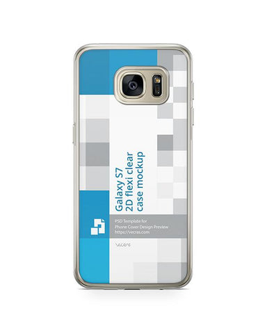 Samsung Galaxy S7 2d Flexi Clear Case Design Mockup 2016
