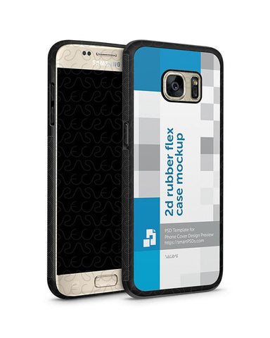 Samsung Galaxy S7 2d Rubber Flex Mobile Case Design Mockup 2016