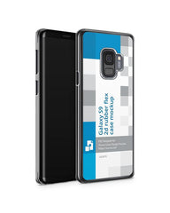 Samsung Galaxy S9 2d PC Clear Case Design Mockup 2018 (Front-Back Angled)