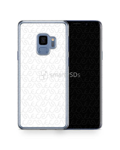 Samsung Galaxy S9 2d PC Clear Case Design Mockup 2018 (Front-Back)