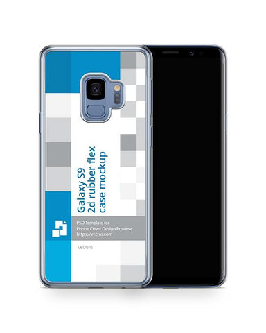 Samsung Galaxy S9 2d PC Clear Case Design Mockup 2018 (Front-Back)