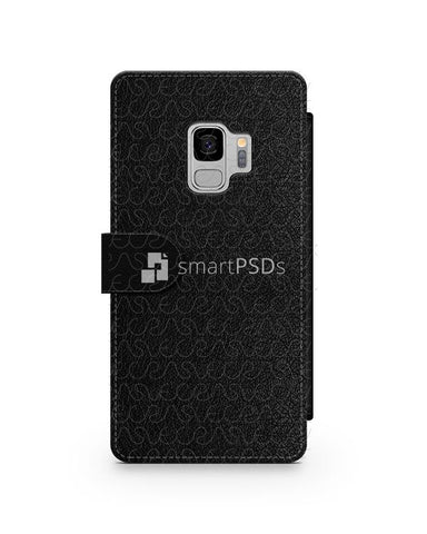 Samsung Galaxy S9 2d Wallet Case Design Mockup 2018 (Front-Back)