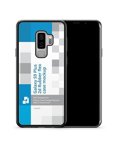 Samsung Galaxy S9 Plus 2d RubberFlex Case Design Mockup 2018