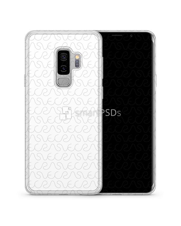 Samsung Galaxy S9 Plus 2d Frosted RubberFlex Case Design Mockup 2018 (2 views)