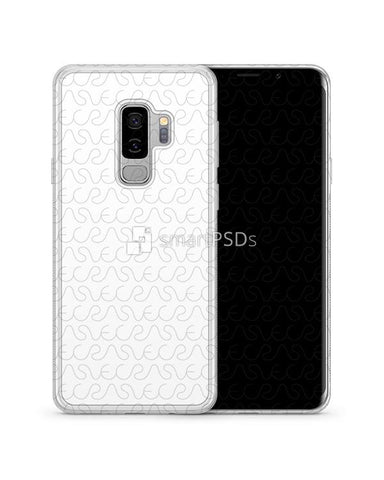 Samsung Galaxy S9 Plus 2d Frosted RubberFlex Case Design Mockup 2018 (2 views)