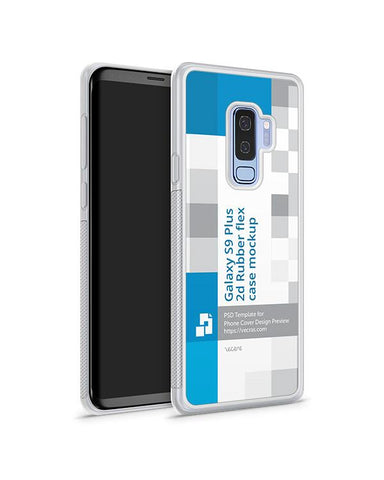 Samsung Galaxy S9 Plus 2d Frosted RubberFlex Case Design Mockup 2018 (2 views)