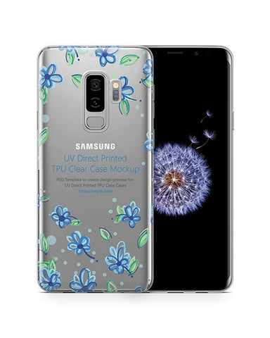 Samsung Galaxy S9 Plus UV TPU Clear Case Design Mockup 2018
