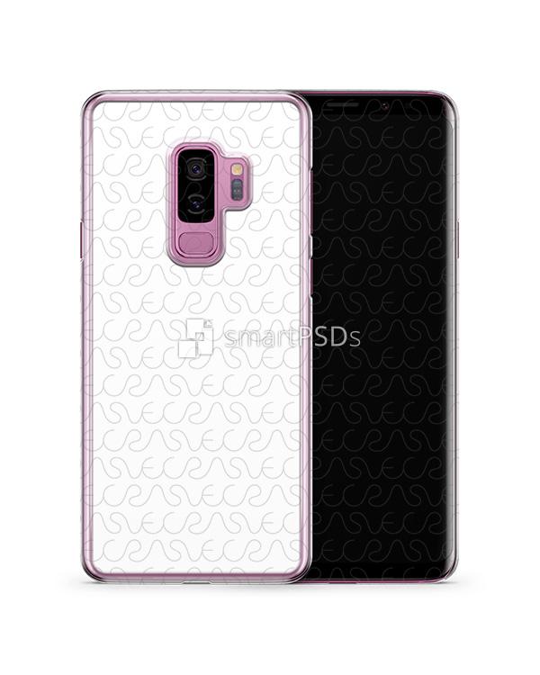 Samsung Galaxy S9 Plus 2d PC Clear Case Design Mockup 2018 (Front-Back)