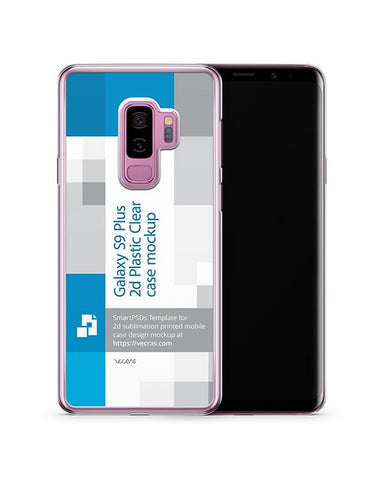 Samsung Galaxy S9 Plus 2d PC Clear Case Design Mockup 2018 (Front-Back)