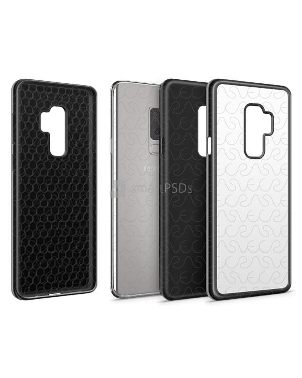 Samsung Galaxy S9 Plus 2d 2in1 Heavy Duty Case Design Mockup 2018