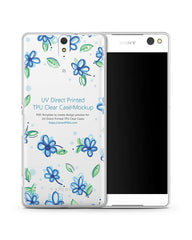 Sony Xperia C5 Ultra UV TPU Clear Case Design Mockup 2015
