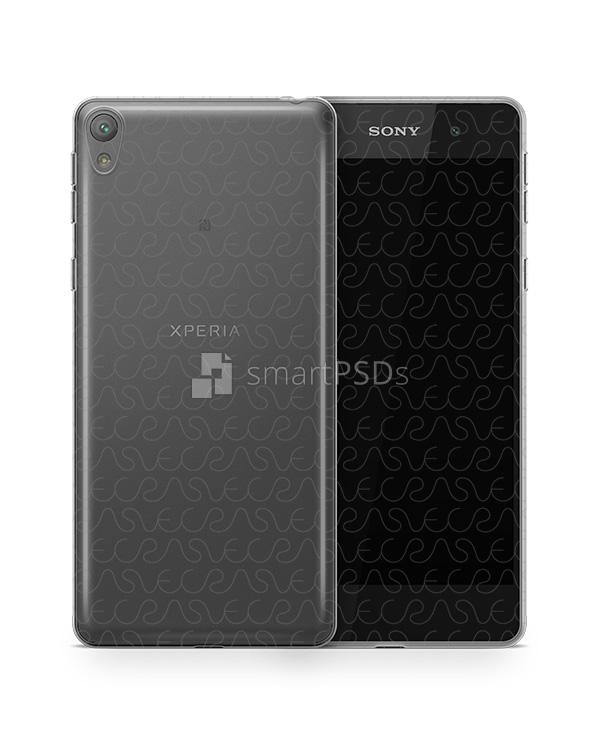 Sony Xperia E5 UV TPU Clear Case Design Mockup