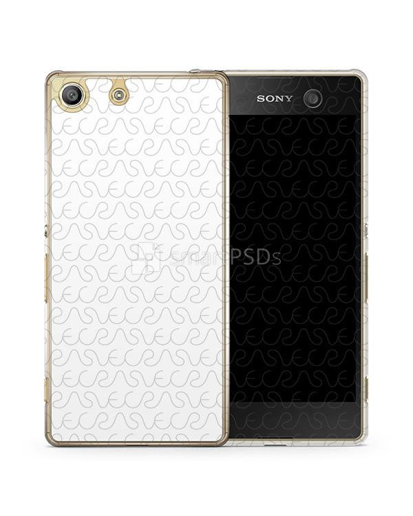 Sony Xperia M5 2d Clear Mobile Case Design Mockup 2015
