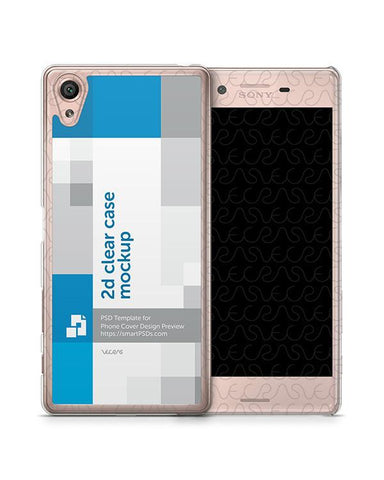 Sony Xperia X 2d Clear Mobile Case Design Mockup 2016