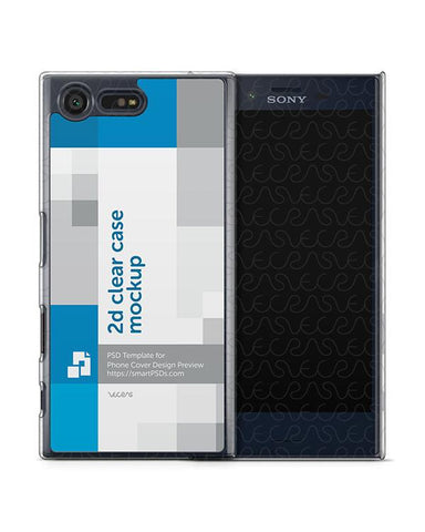 Sony Xperia X Compact 2d Clear Mobile Case Design Mockup 2016 (Front-Back)